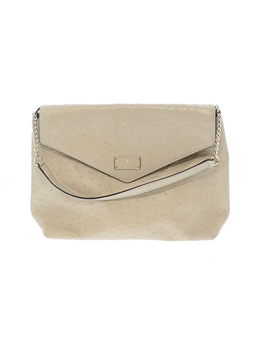 Kate Spade A La Vita Leena Cream Ostrich Embossed Leather Shoulder Bag EUC